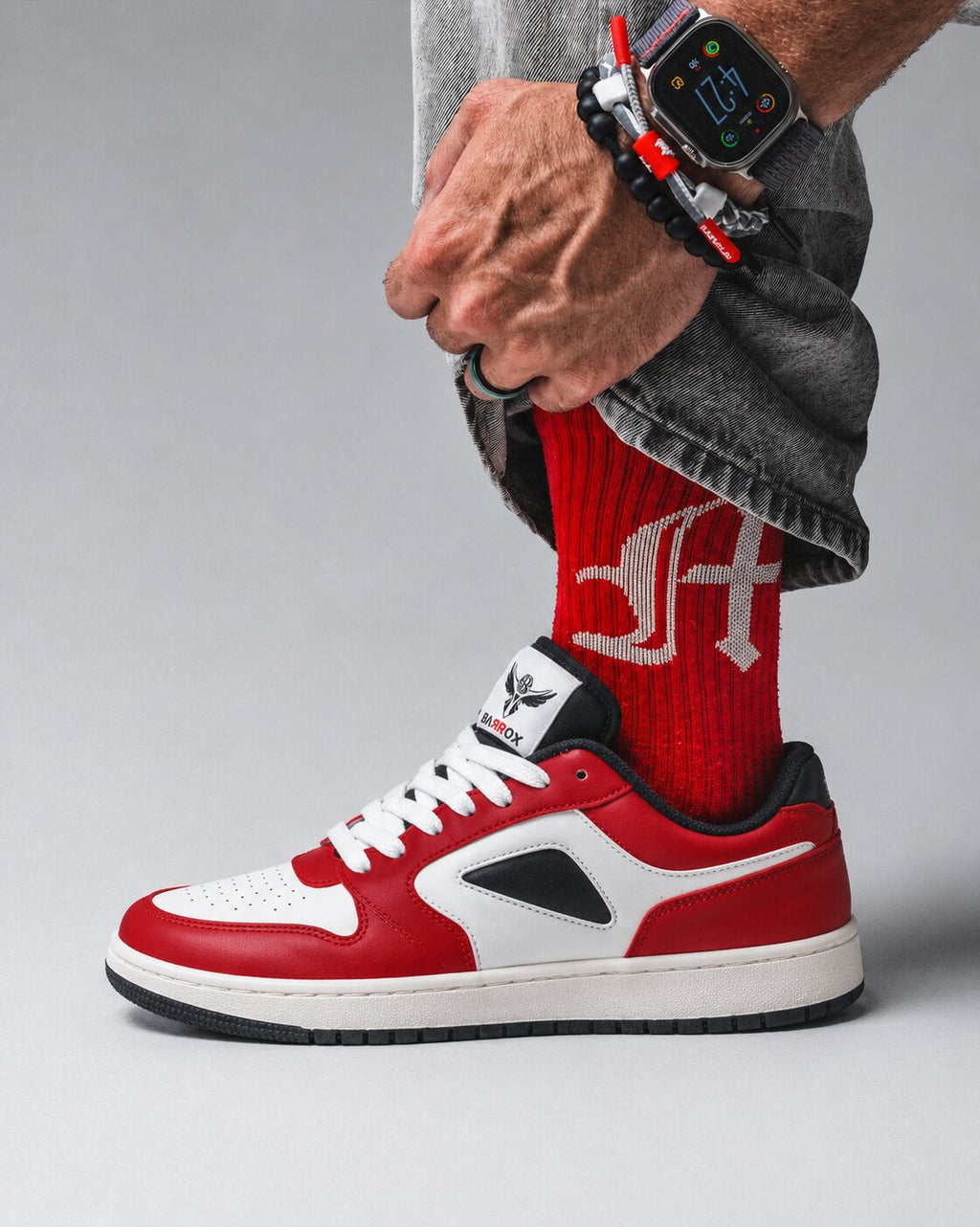 BARROX Red PU High-Street Sneakers